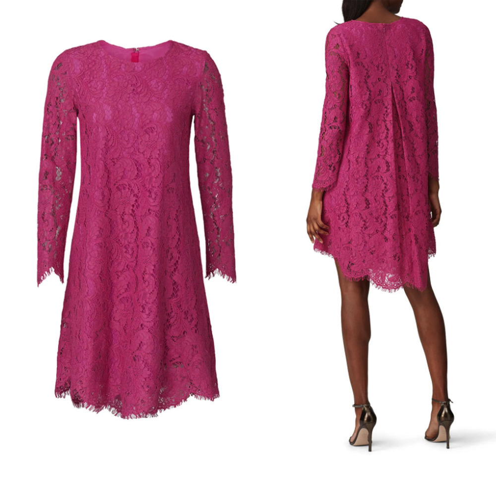Adam Lippes x RTR Long Sleeve Trapeze Dress in Pink - Size 8 - Picture 4 of 8